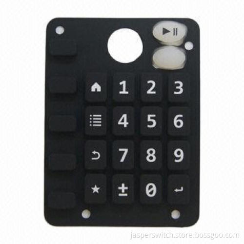 Custom-made silicone rubber keyboard with number printing